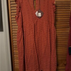 Knox Rose Terracotta Eyelet Dress